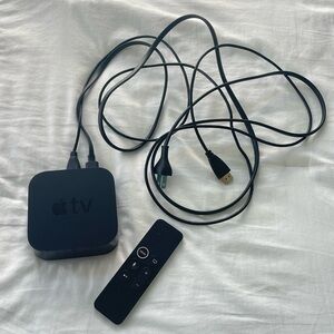 Apple TV - Media Hub with Black Cables